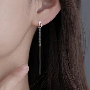 *NEW 925 Sterling Silver Chain Drop Earrings